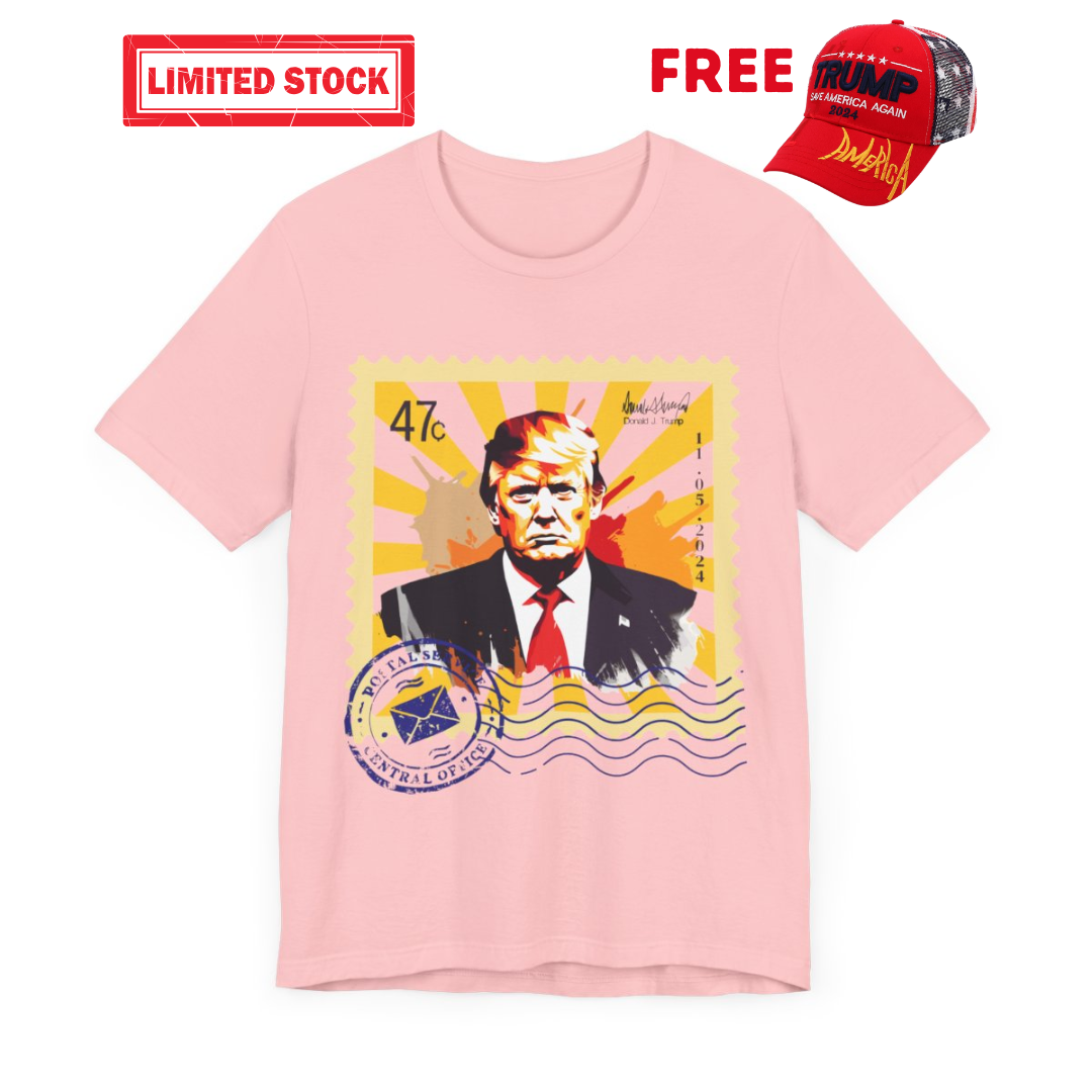 Trump 47c Watercolor Portrait Postage Stamp - Unisex T-Shirt