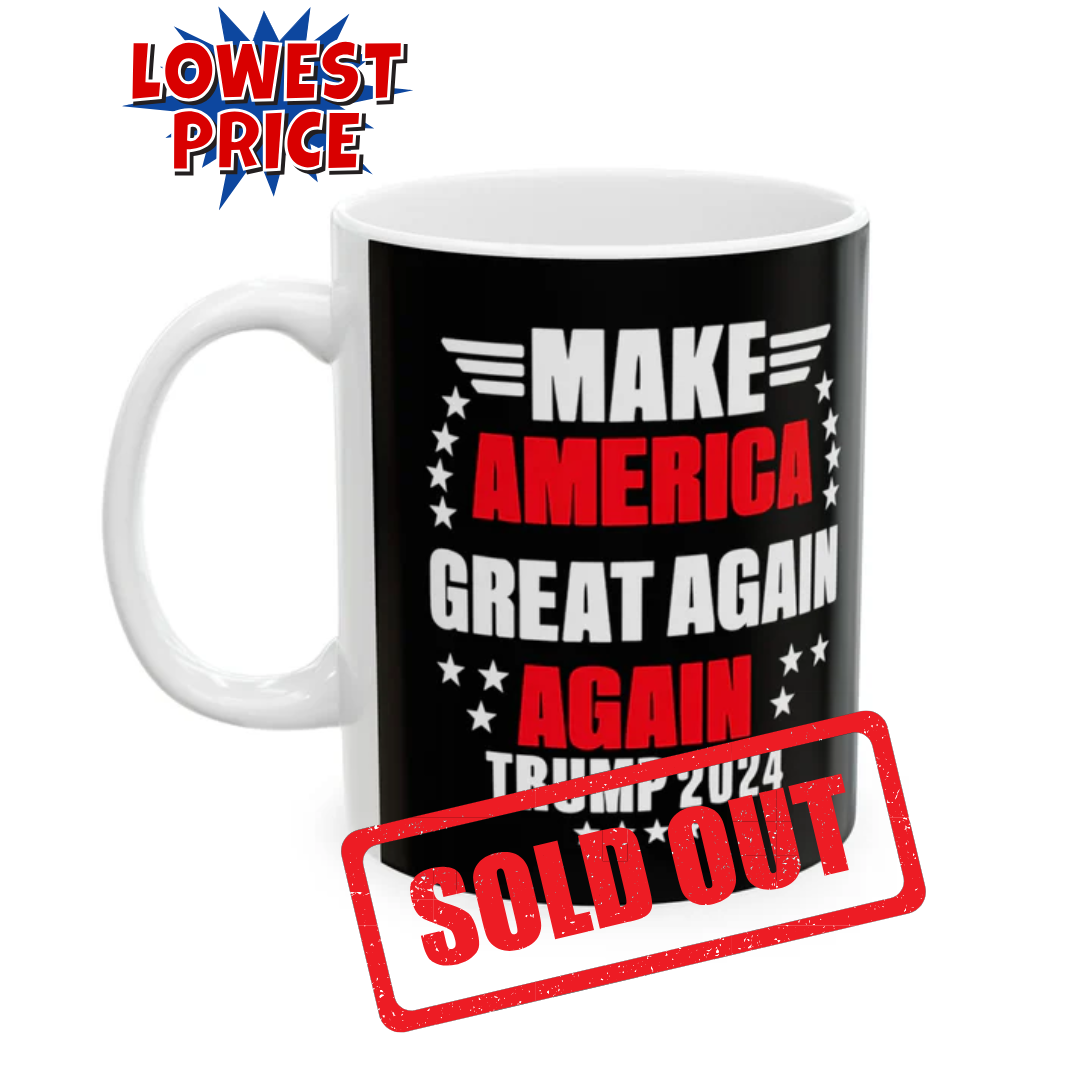 Make America Great Again Again Trump 2024 - Ceramic Mug (Black, 11oz)