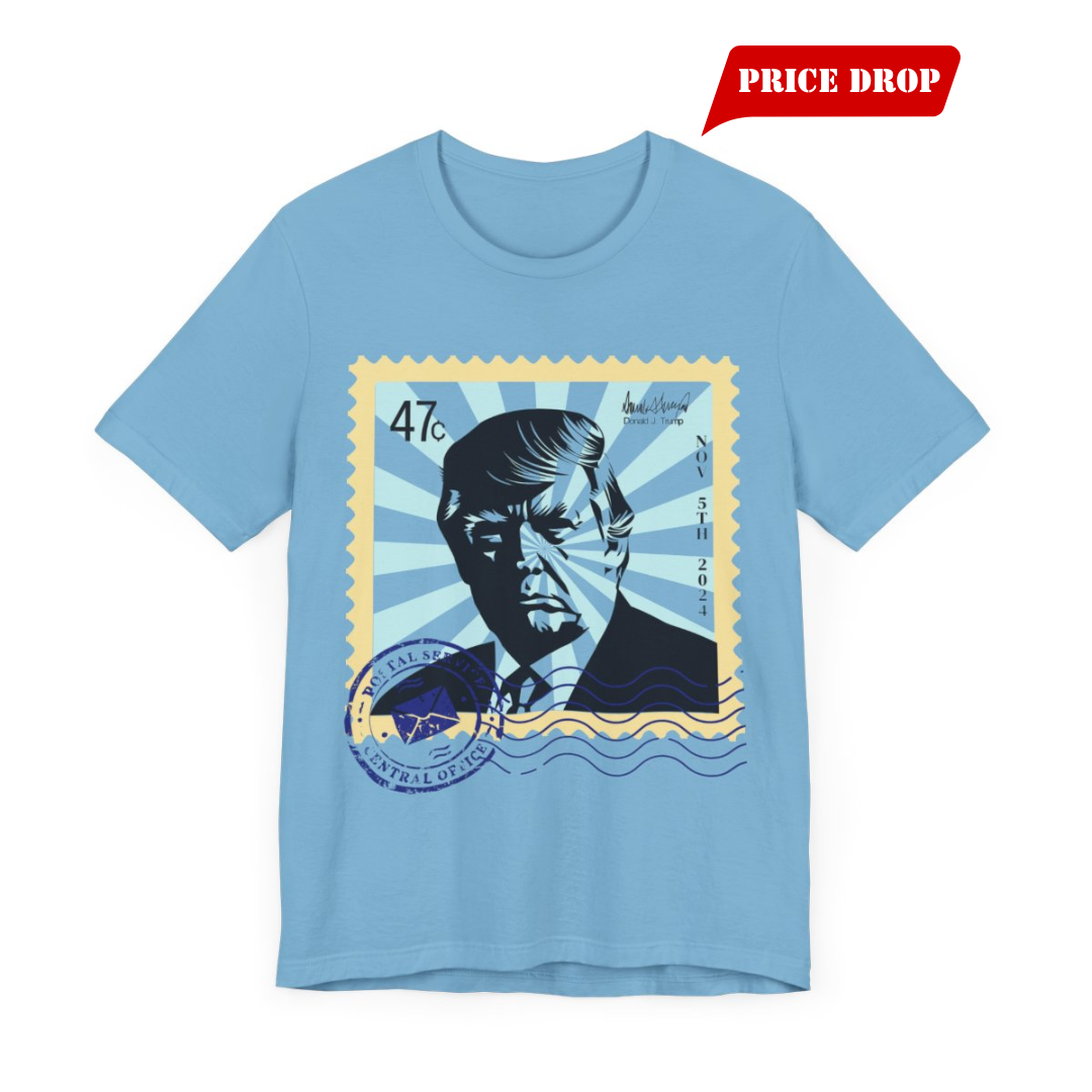 Trump 47c Silhouette Portrait Postage Stamp - Unisex T-Shirt