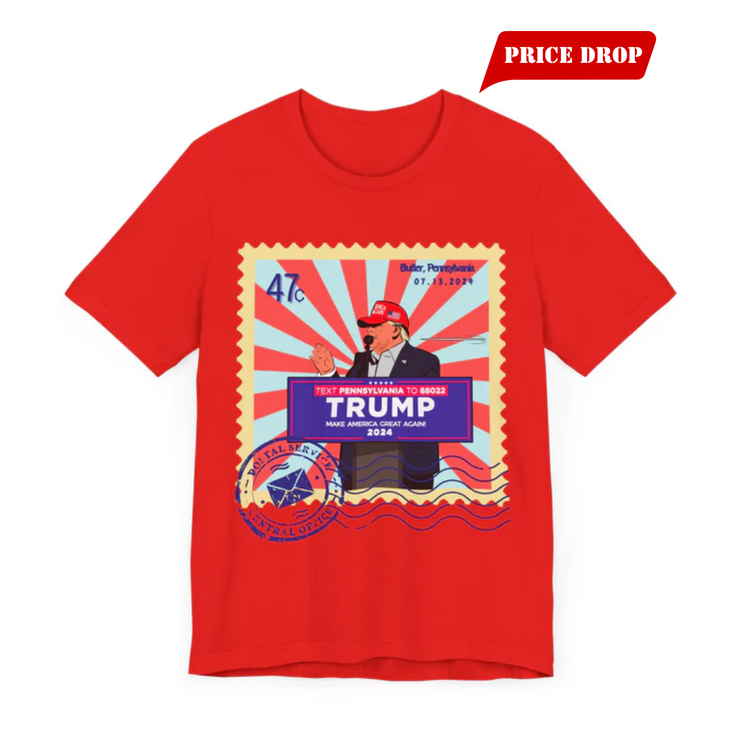 Trump 47c Bullet Dodger Postage Stamp - Unisex T-Shirt