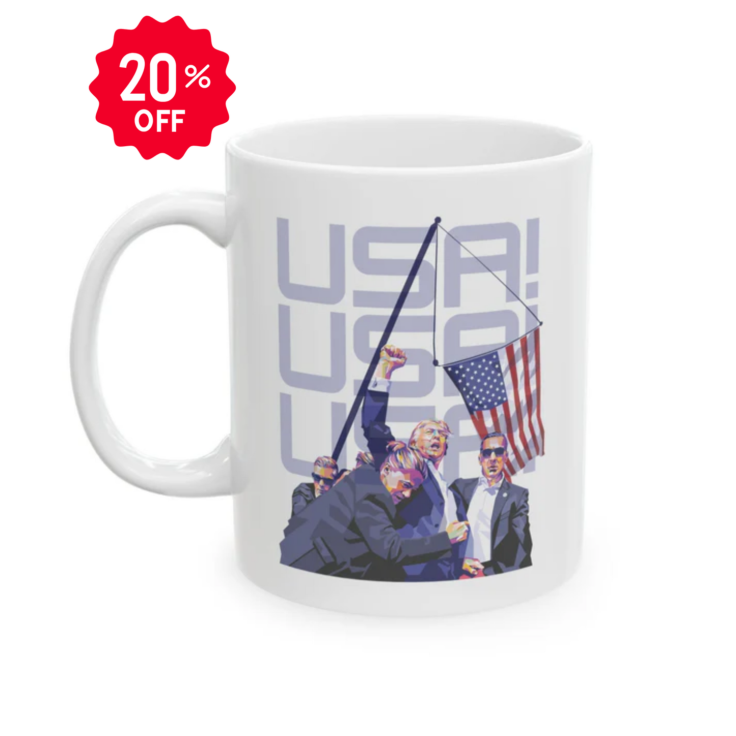 Trump USA! USA! USA! - Ceramic Mug (White, 11oz)