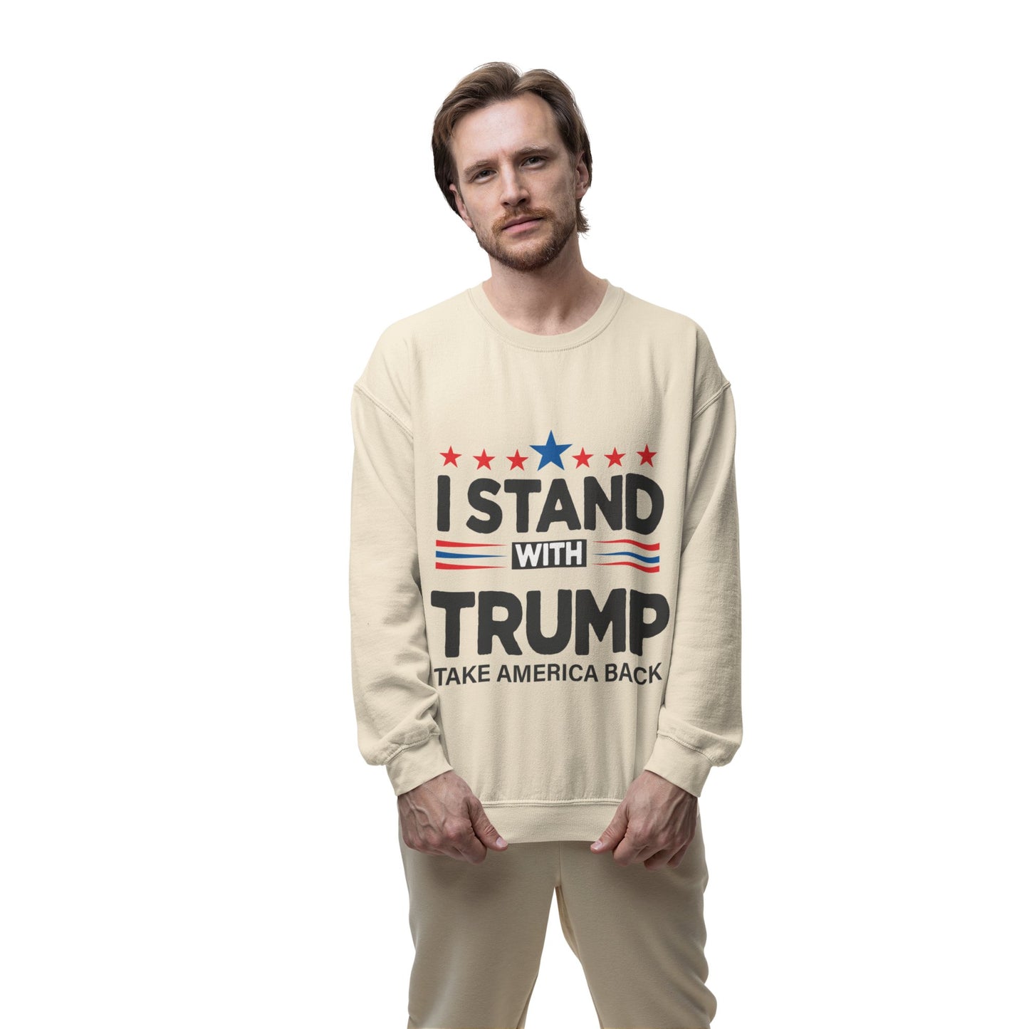 I Stand With Trump - Unisex Sweatshirt - American Apostle - Sand