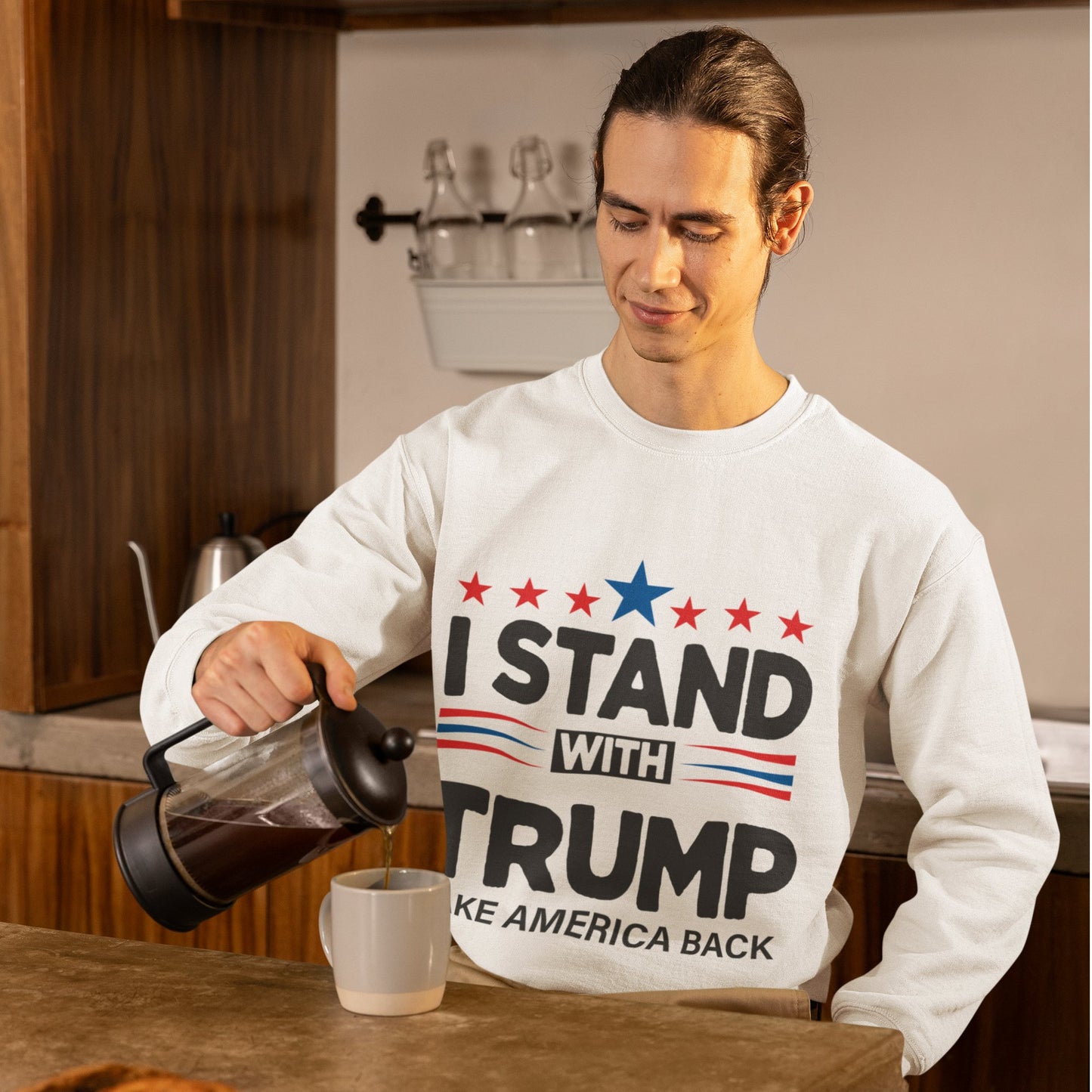 I Stand With Trump - Unisex Sweatshirt - American Apostle - White