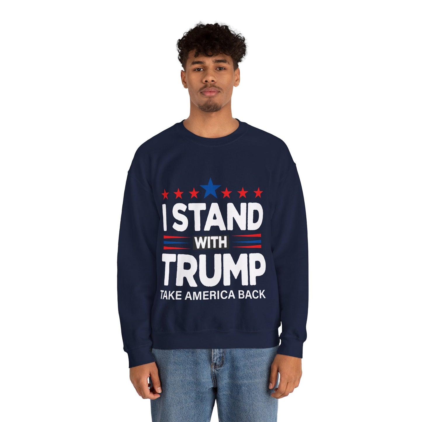 I Stand With Trump - Unisex Sweatshirt - American Apostle - Navy