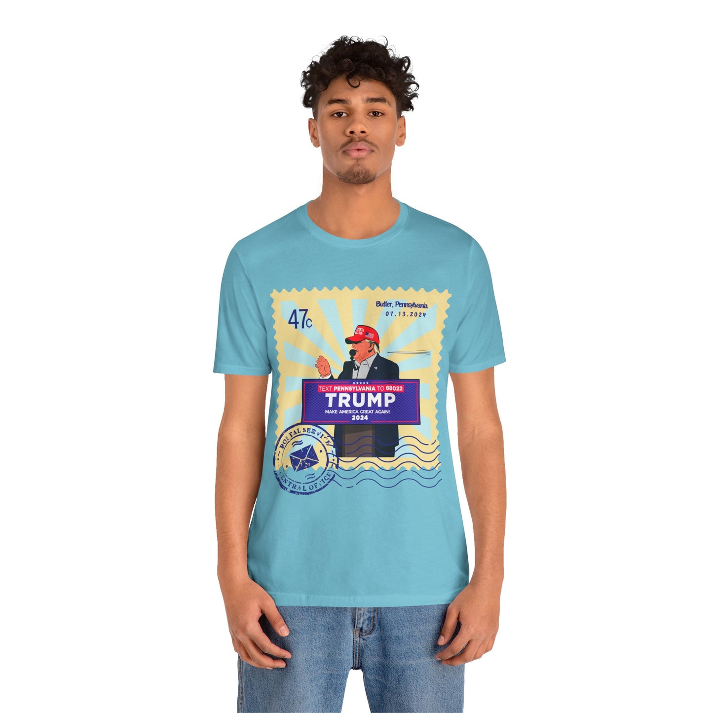 Trump 47c Bullet Dodger II Postage Stamp - Unisex T-Shirt