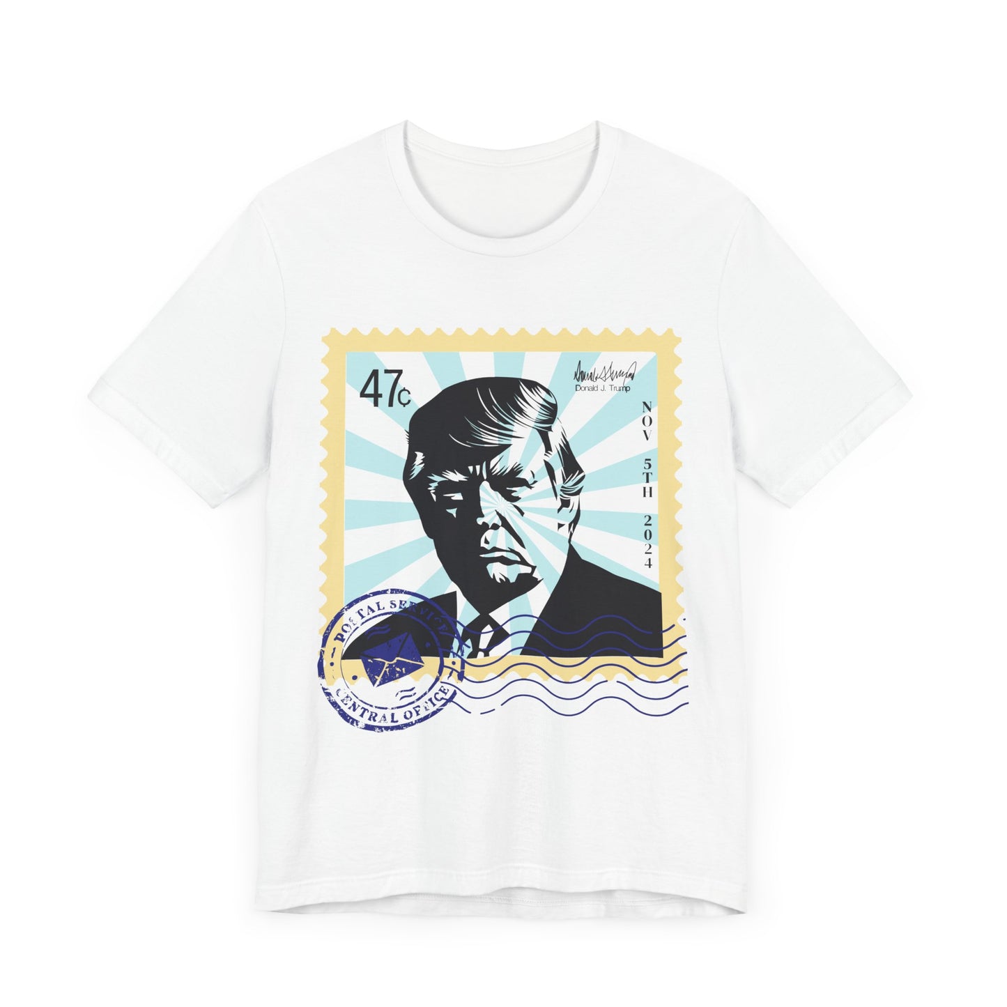 Trump 47c Silhouette Portrait Postage Stamp - Unisex T-Shirt