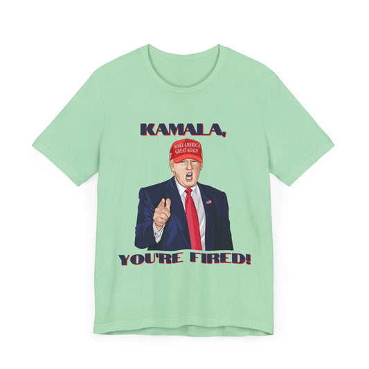 Trump "KAMALA, YOU'RE FIRED!" Cartoon Art VII - Unisex T-Shirt