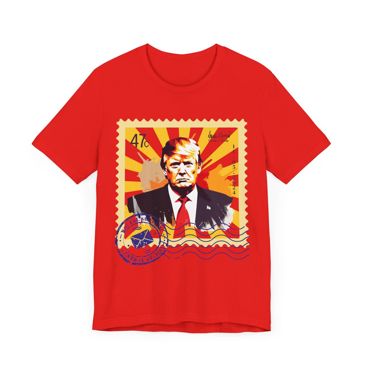 Trump 47c Watercolor Portrait Postage Stamp - Unisex T-Shirt