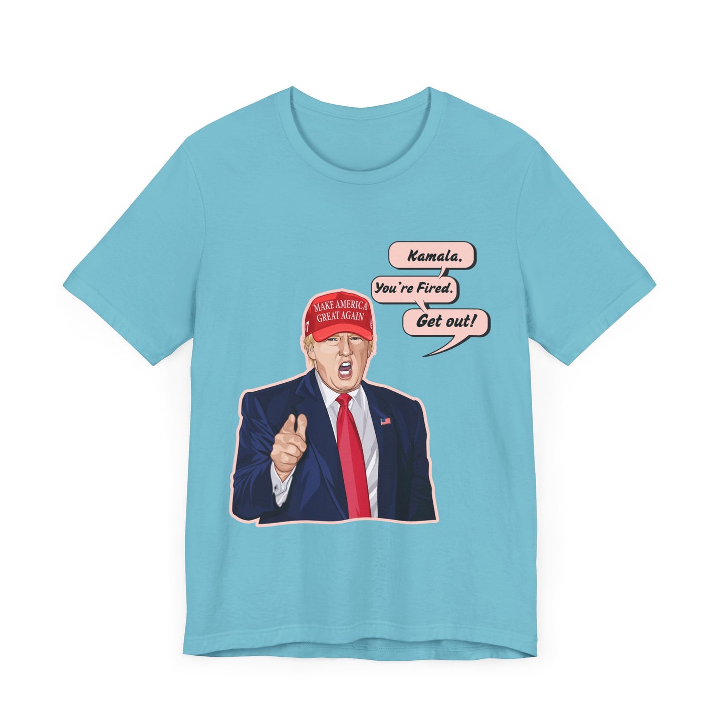 Trump "Kamala, You're Fired. Get Out!" Cartoon Art II - Unisex T-Shirt