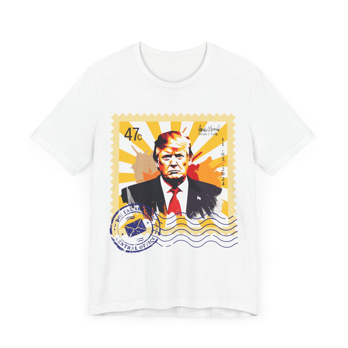 Trump 47c Watercolor Portrait Postage Stamp - Unisex T-Shirt