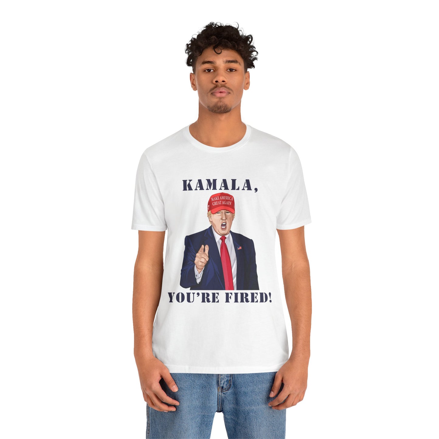 Trump "KAMALA, YOU'RE FIRED!" Cartoon Art VIII - Unisex T-Shirt