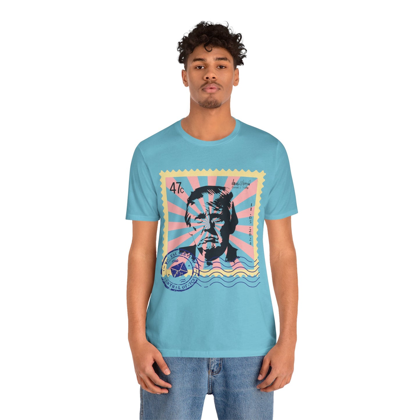 Trump 47c Silhouette Portrait II Postage Stamp - Unisex T-Shirt