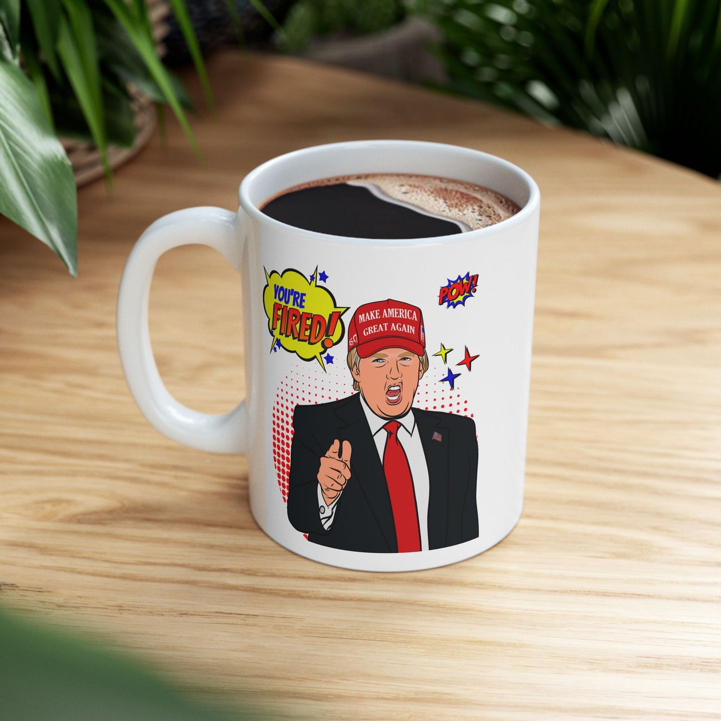 Trump "YOU'RE FIRED!" Pop Art - Ceramic Mug (White, 11oz)