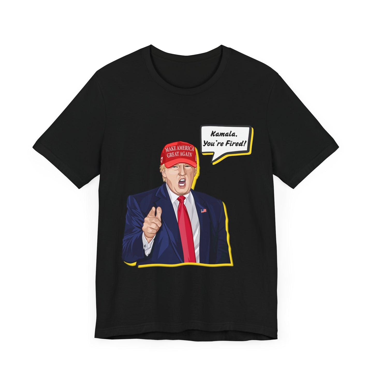 Trump "KAMALA, YOU'RE FIRED!" Cartoon Art IX - Unisex T-Shirt