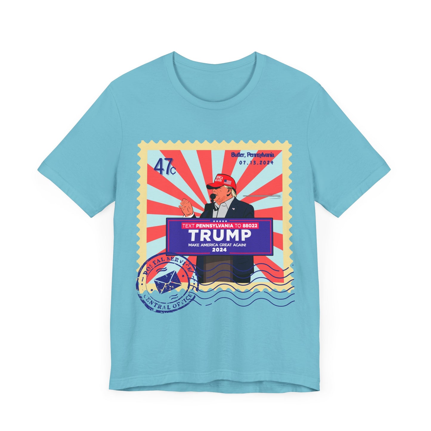 Trump 47c Bullet Dodger Postage Stamp - Unisex T-Shirt