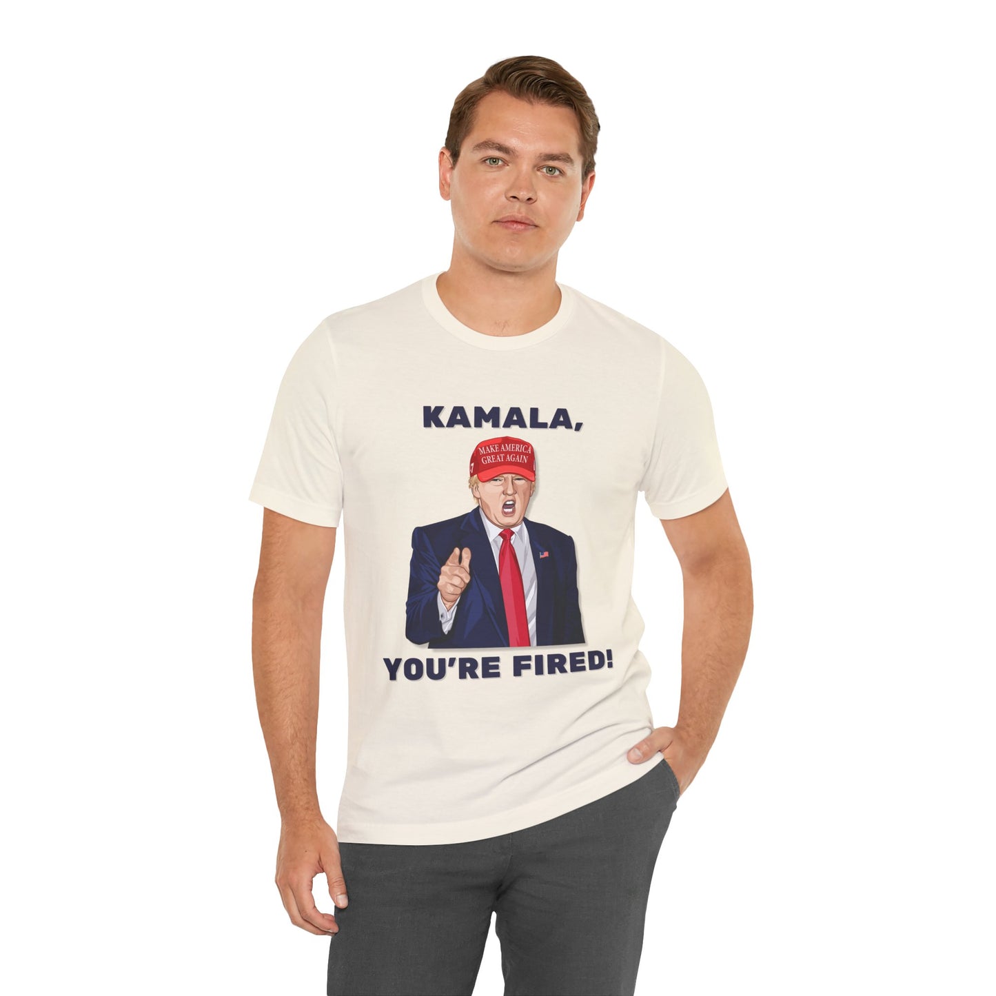 Trump "KAMALA, YOU'RE FIRED!" Cartoon Art II - Unisex T-Shirt