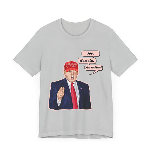 Trump "Joe, Kamala, You're Fired!" Cartoon Art - Unisex T-Shirt