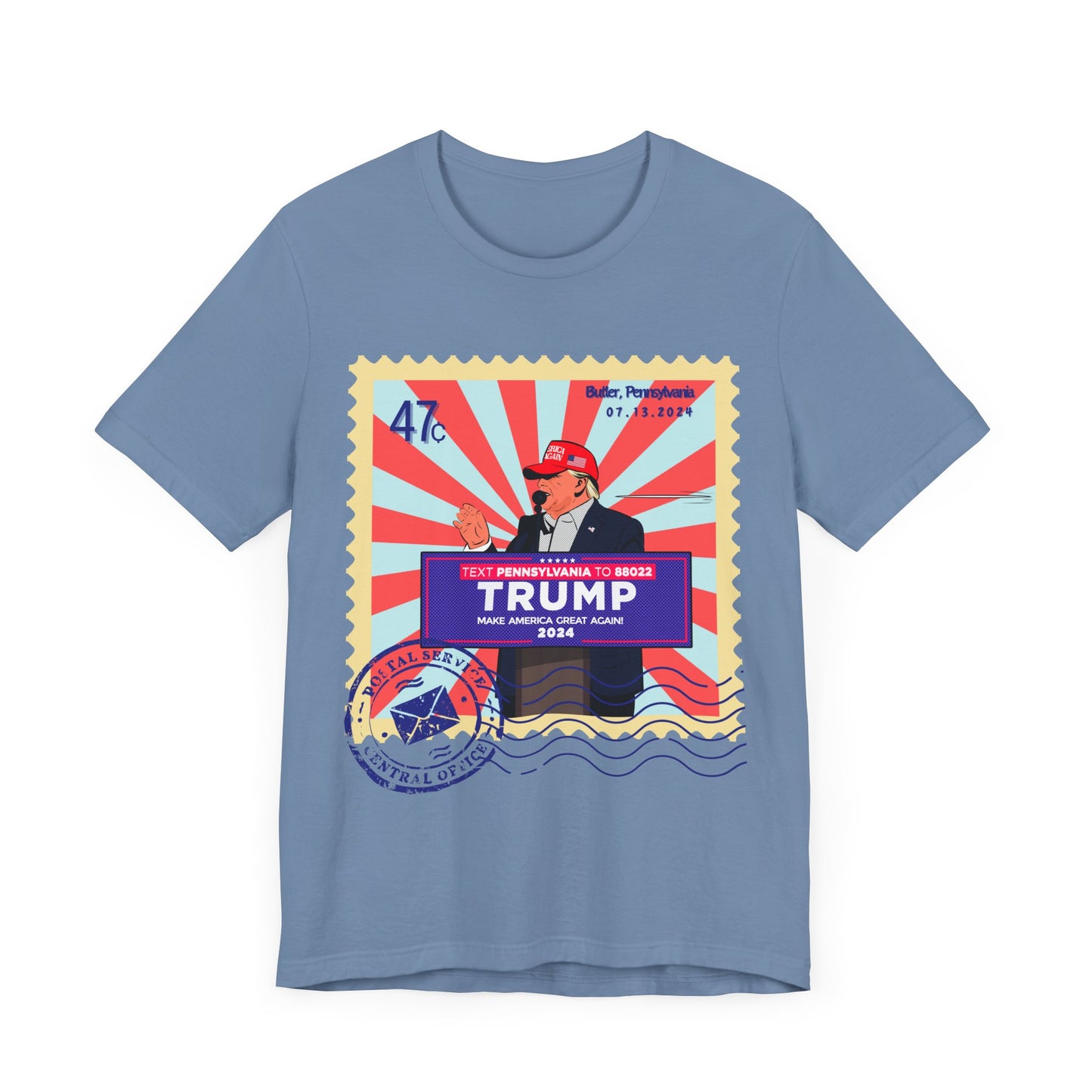 Trump 47c Bullet Dodger Postage Stamp - Unisex T-Shirt