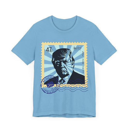 Trump 47c Silhouette Portrait Postage Stamp - Unisex T-Shirt