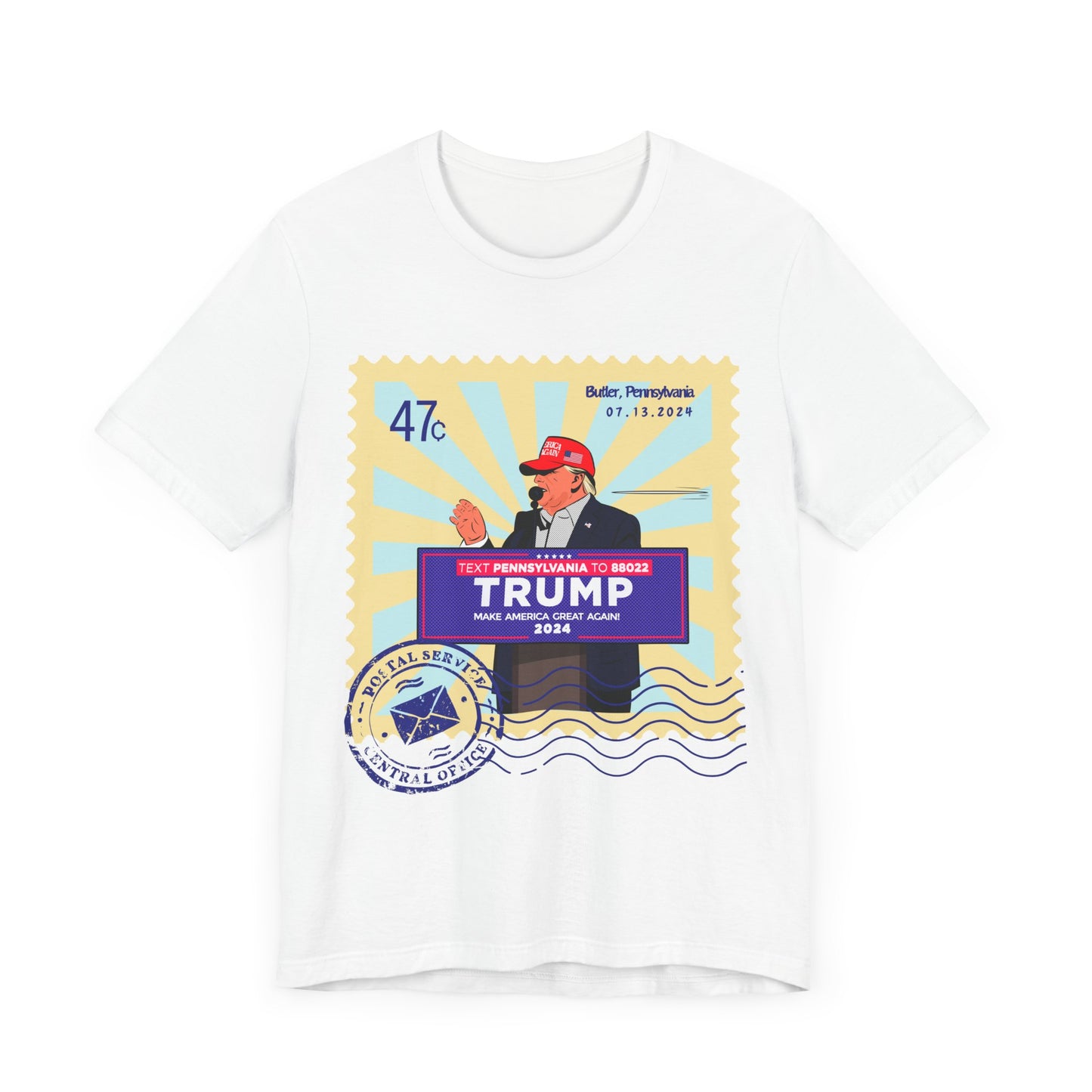 Trump 47c Bullet Dodger II Postage Stamp - Unisex T-Shirt