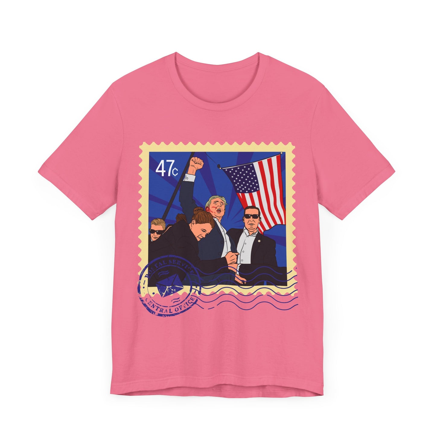 Trump 47c Assassination Defiance Pop Art Postage Stamp - Unisex T-Shirt