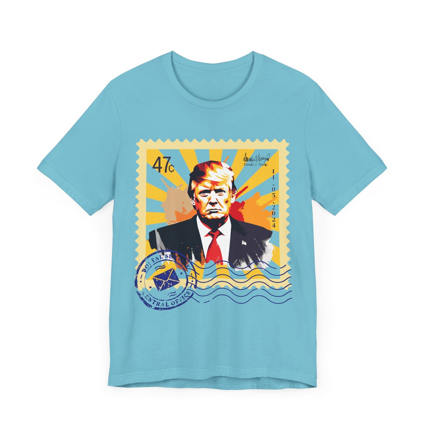 Trump 47c Watercolor Portrait Postage Stamp - Unisex T-Shirt