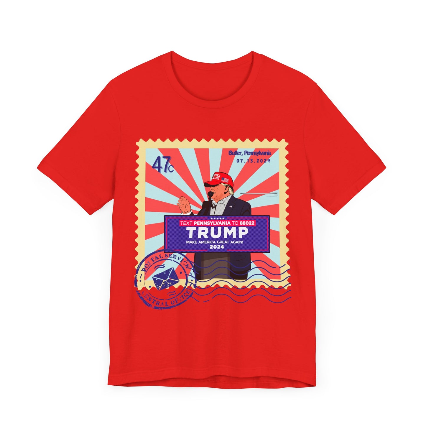 Trump 47c Bullet Dodger Postage Stamp - Unisex T-Shirt