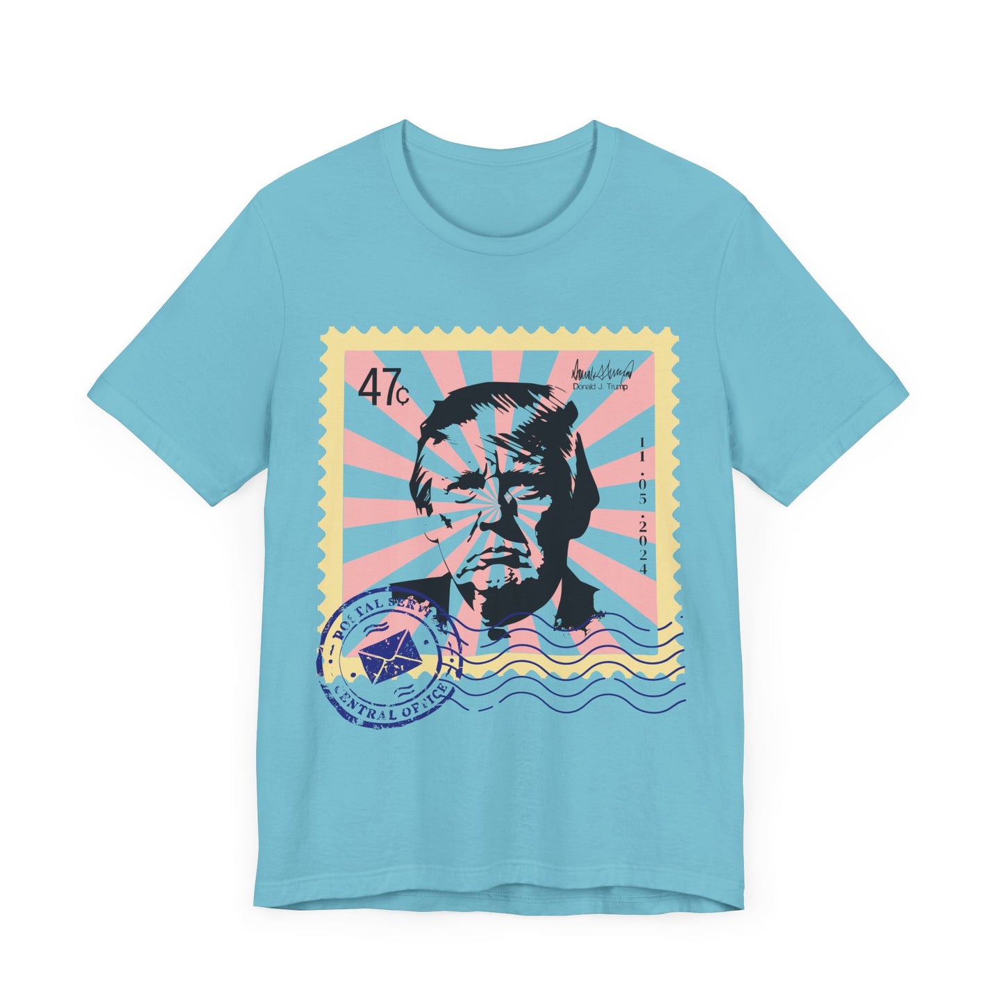 Trump 47c Silhouette Portrait II Postage Stamp - Unisex T-Shirt