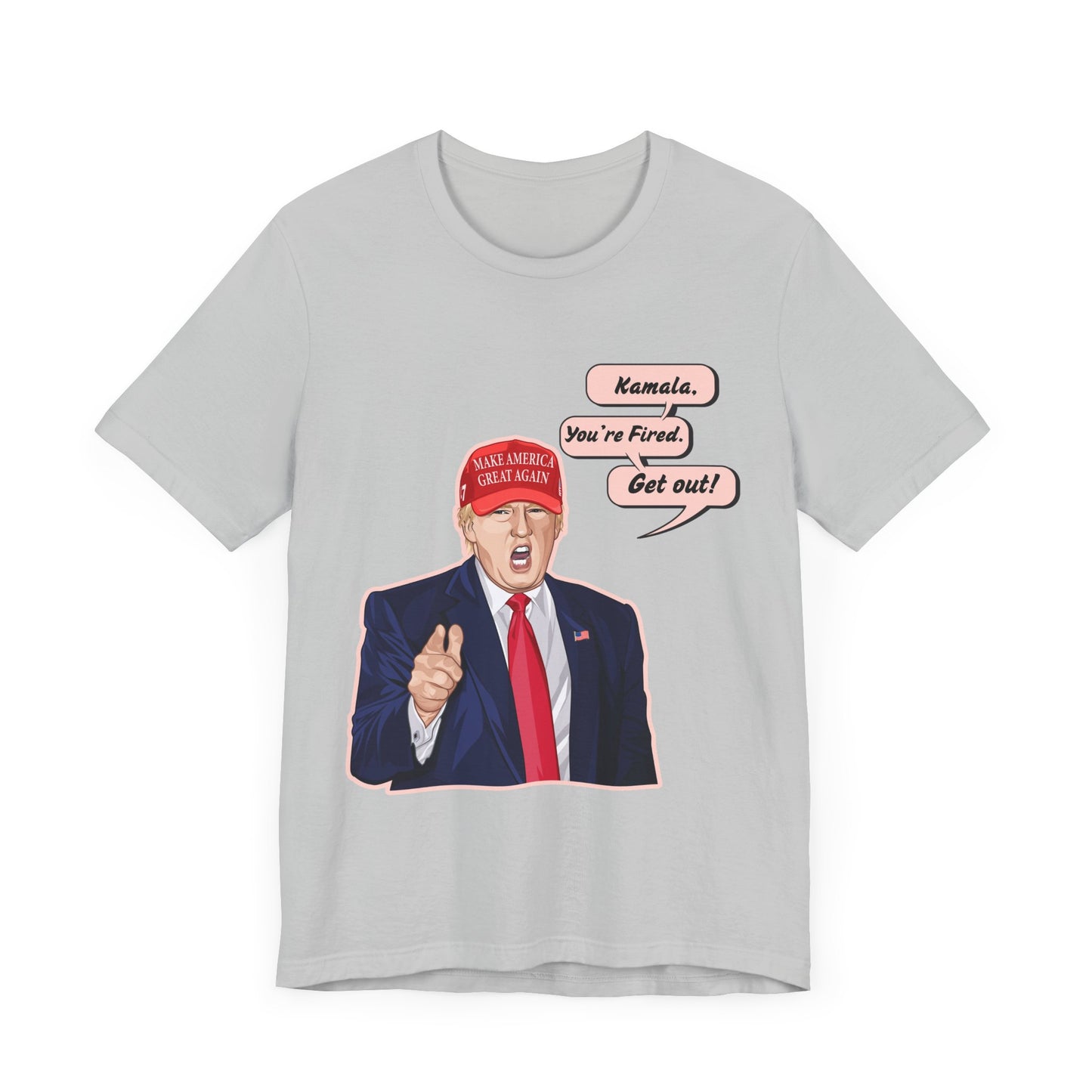 Trump "Kamala, You're Fired. Get Out!" Cartoon Art II - Unisex T-Shirt