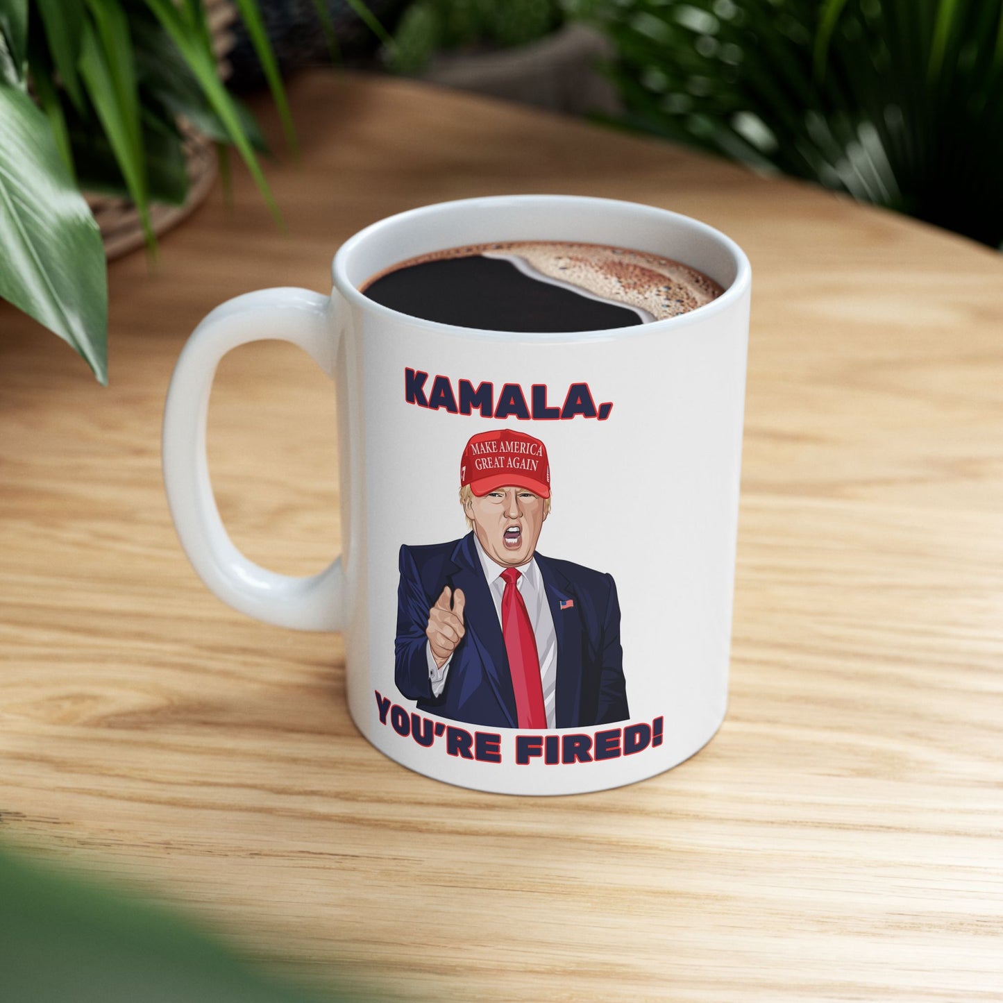 Trump "KAMALA, YOU'RE FIRED!" - Ceramic Mug (White, 11oz)