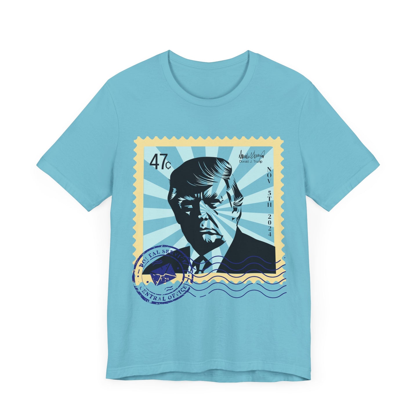 Trump 47c Silhouette Portrait Postage Stamp - Unisex T-Shirt