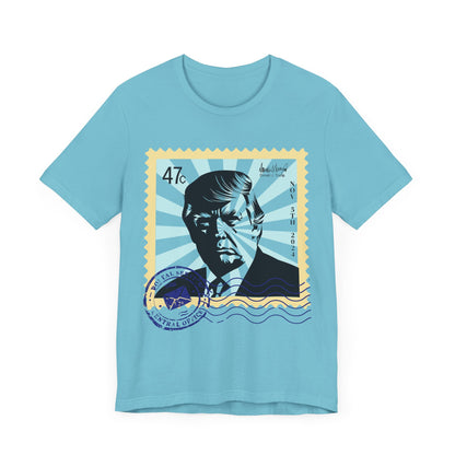 Trump 47c Silhouette Portrait Postage Stamp - Unisex T-Shirt