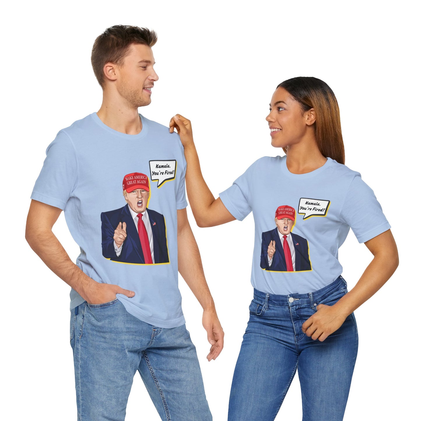 Trump "KAMALA, YOU'RE FIRED!" Cartoon Art IX - Unisex T-Shirt