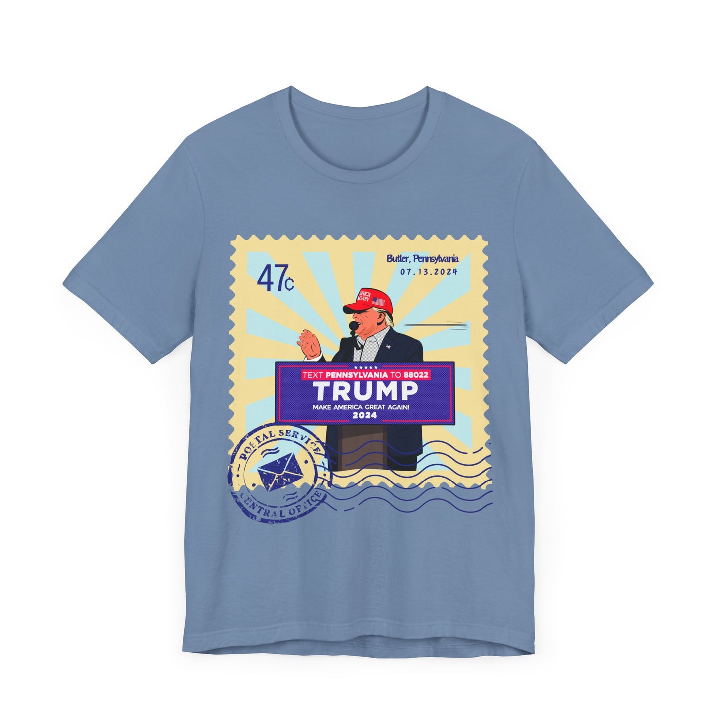 Trump 47c Bullet Dodger II Postage Stamp - Unisex T-Shirt