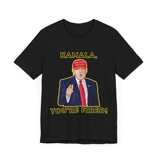 Trump "KAMALA, YOU'RE FIRED!" Cartoon Art V - Unisex T-Shirt