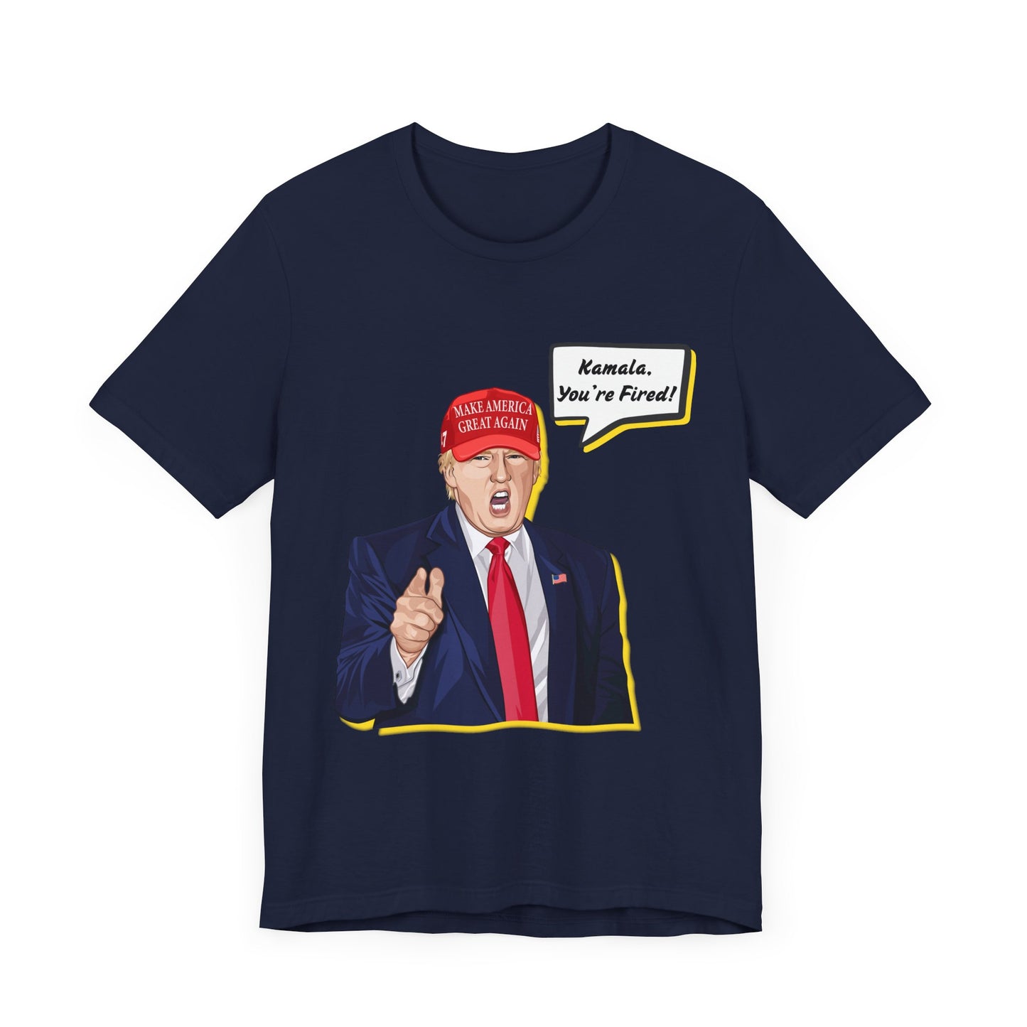 Trump "KAMALA, YOU'RE FIRED!" Cartoon Art IX - Unisex T-Shirt