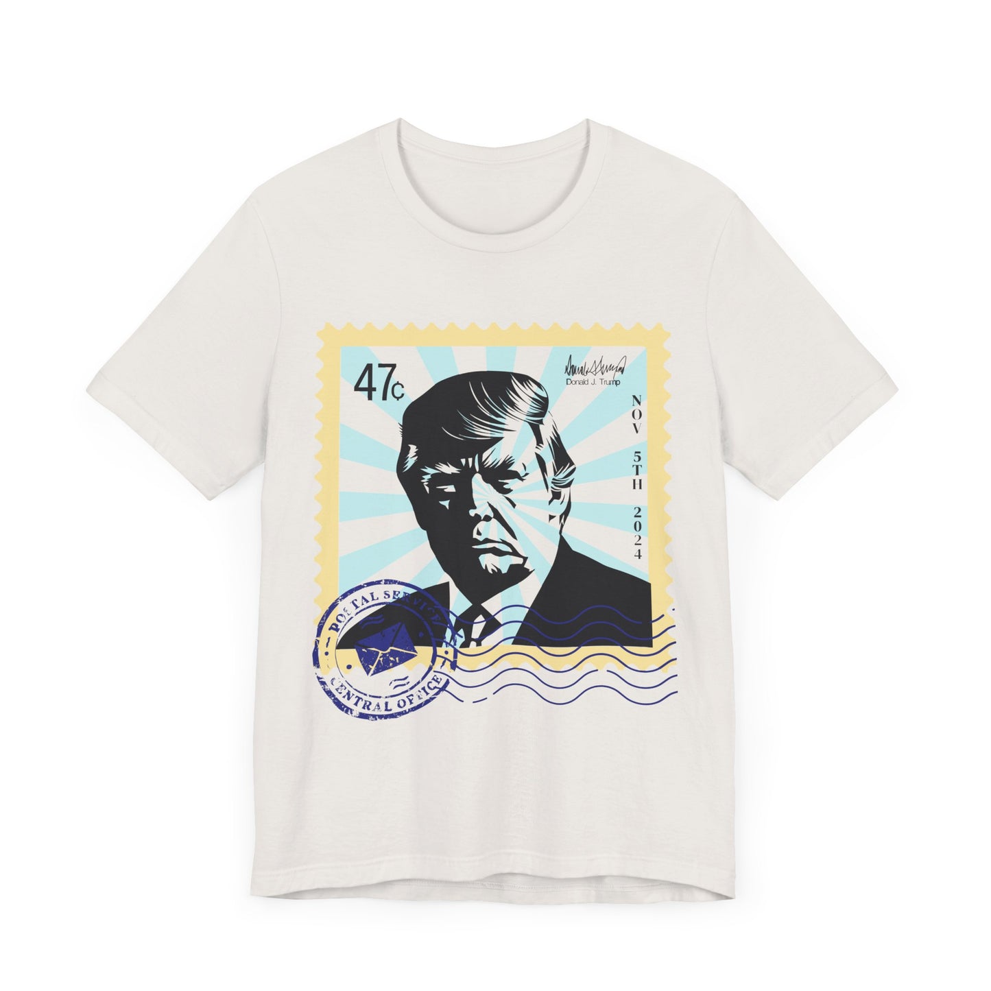 Trump 47c Silhouette Portrait Postage Stamp - Unisex T-Shirt