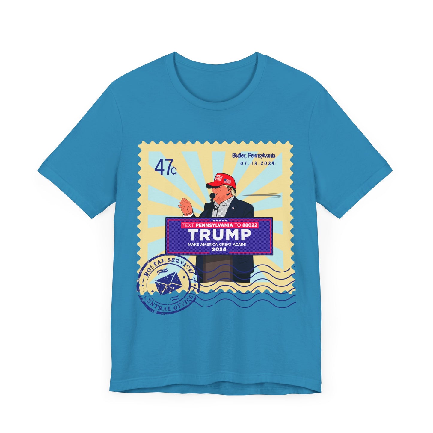 Trump 47c Bullet Dodger II Postage Stamp - Unisex T-Shirt