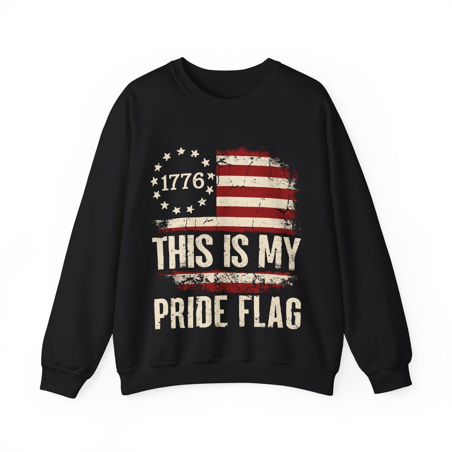 1776 This Is My Pride Flag - Unisex Sweatshirt - American Apostle - Black