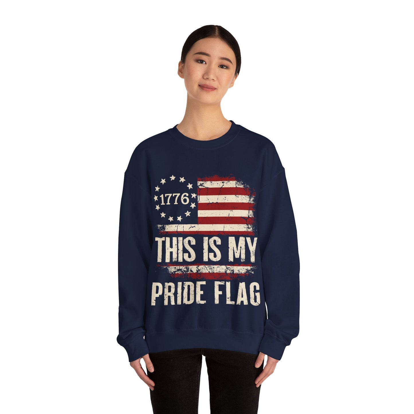 1776 This Is My Pride Flag - Unisex Sweatshirt - American Apostle - Navy