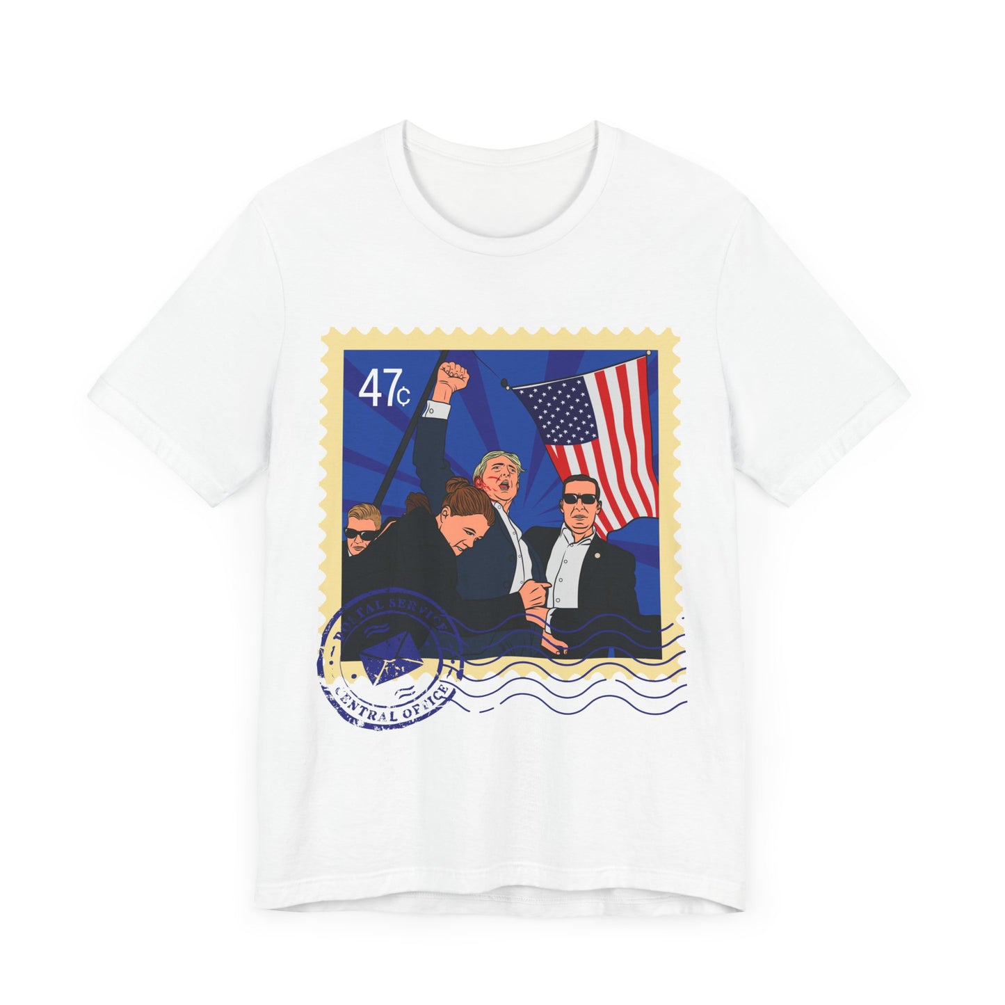 Trump 47c Assassination Defiance Pop Art Postage Stamp - Unisex T-Shirt