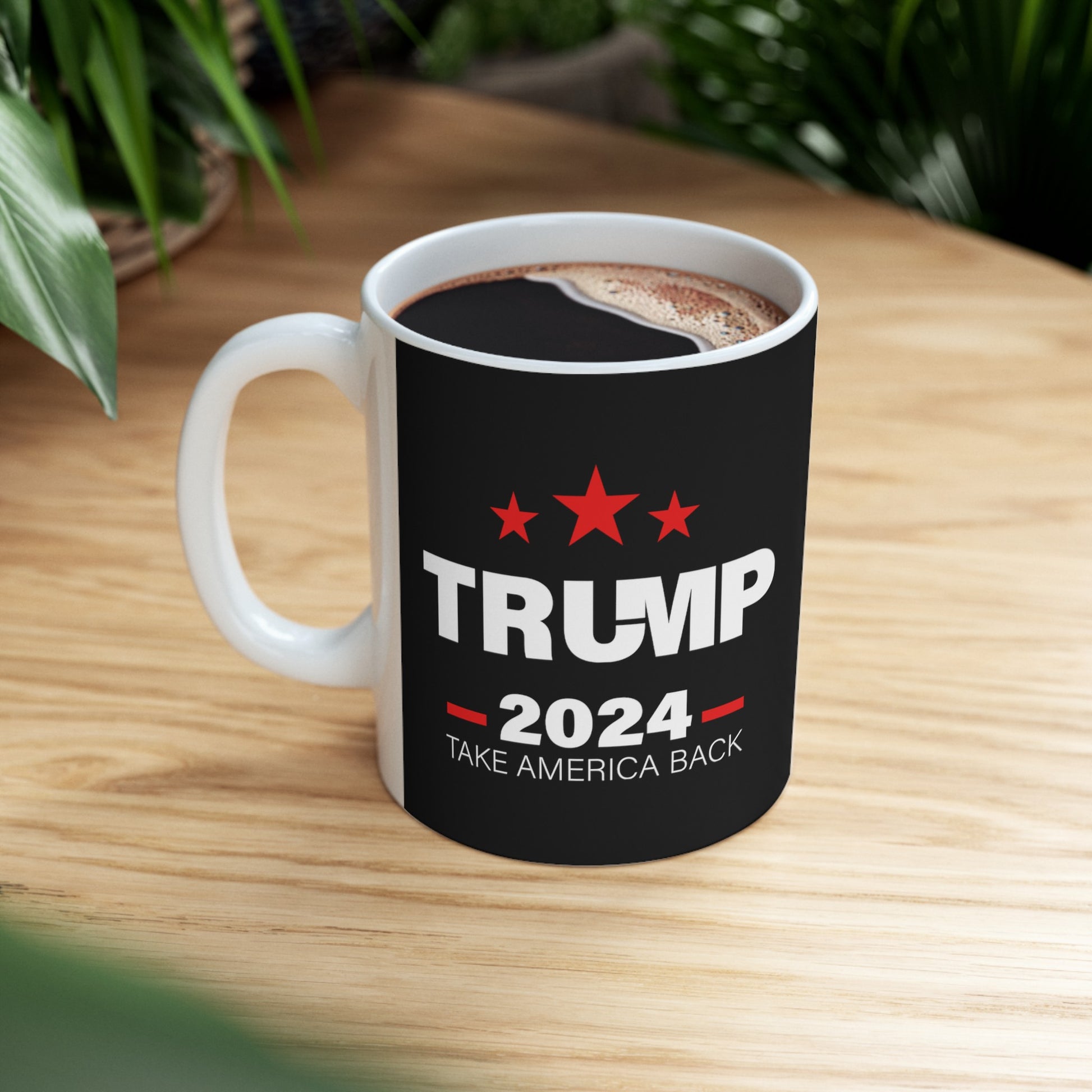 Trump 2024 Take America Back - Ceramic Mug (Black, 11oz) - American Apostle - 11oz