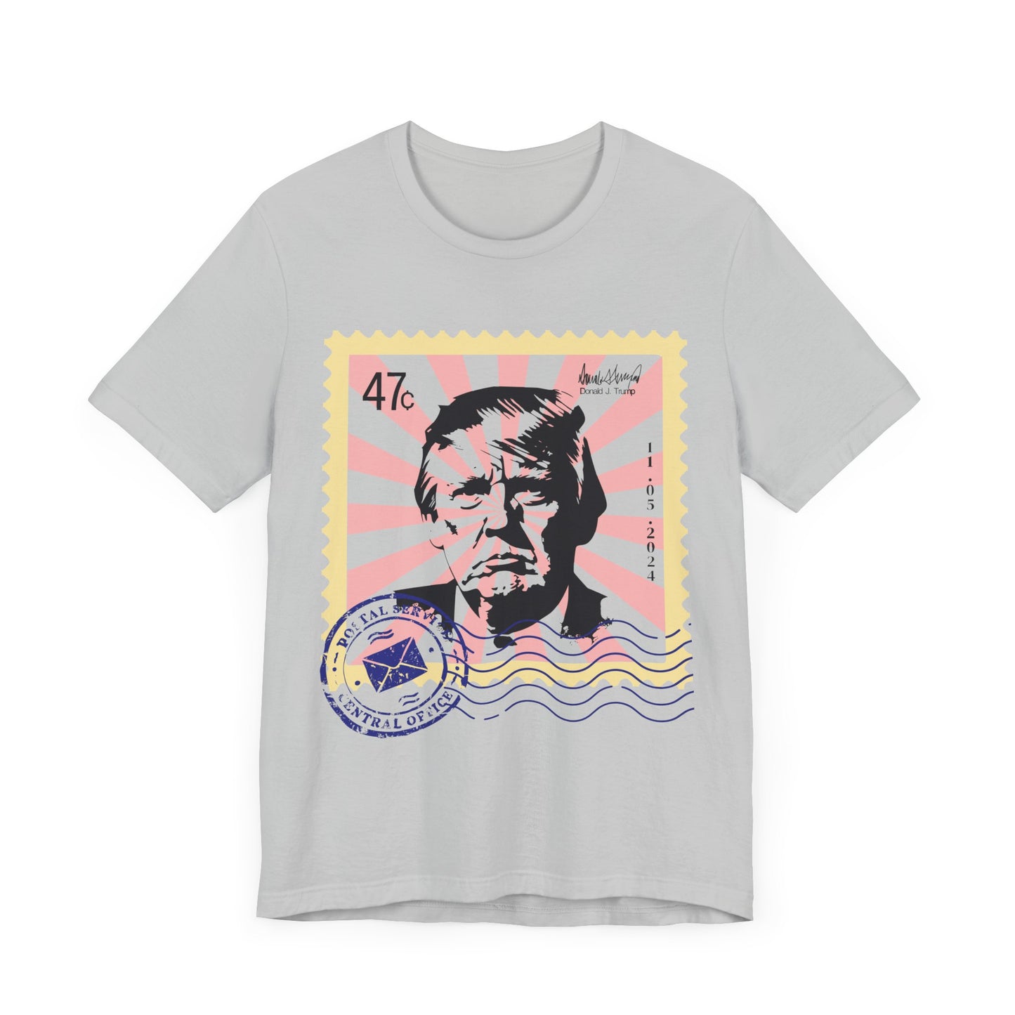 Trump 47c Silhouette Portrait II Postage Stamp - Unisex T-Shirt