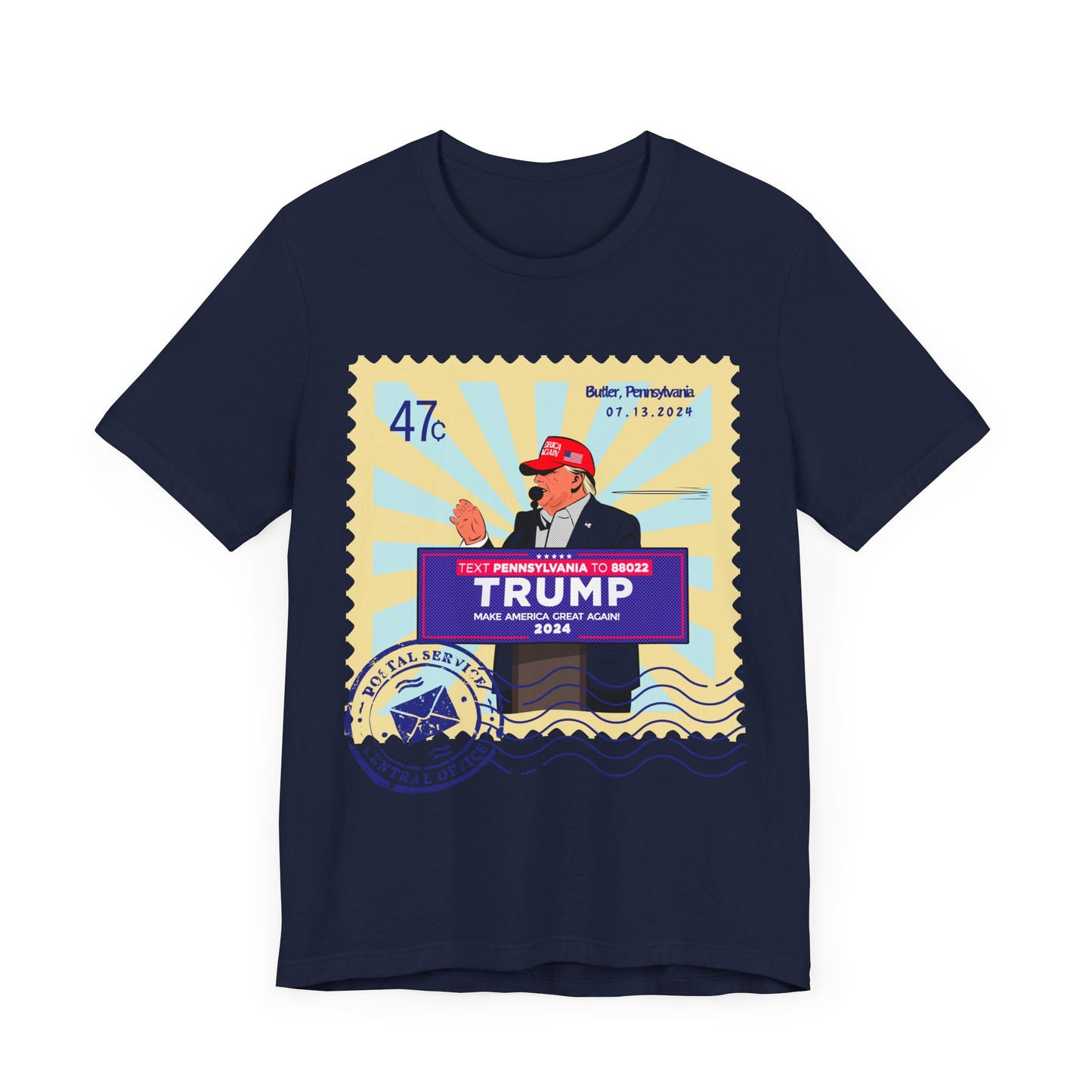 Trump 47c Bullet Dodger II Postage Stamp - Unisex T-Shirt