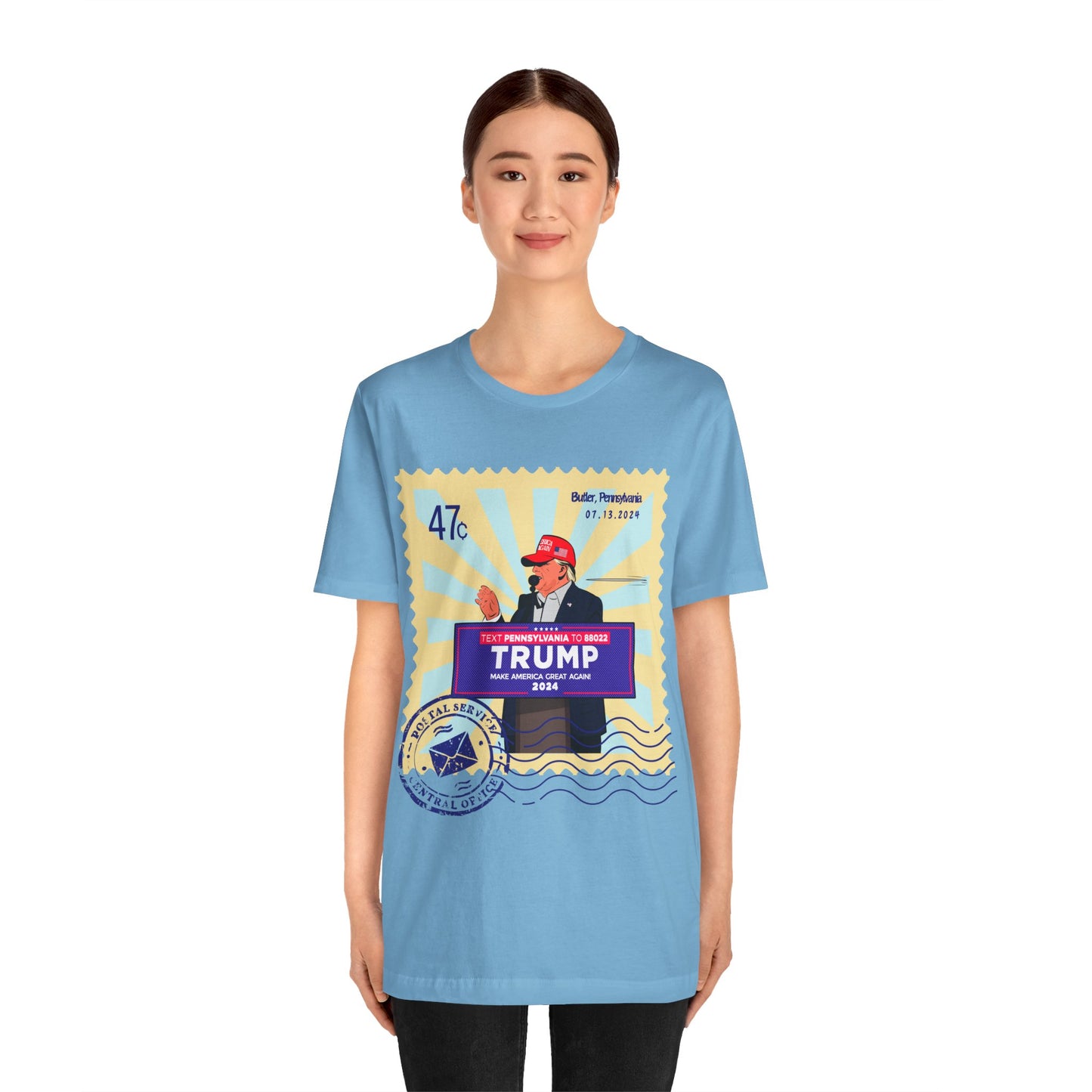 Trump 47c Bullet Dodger II Postage Stamp - Unisex T-Shirt