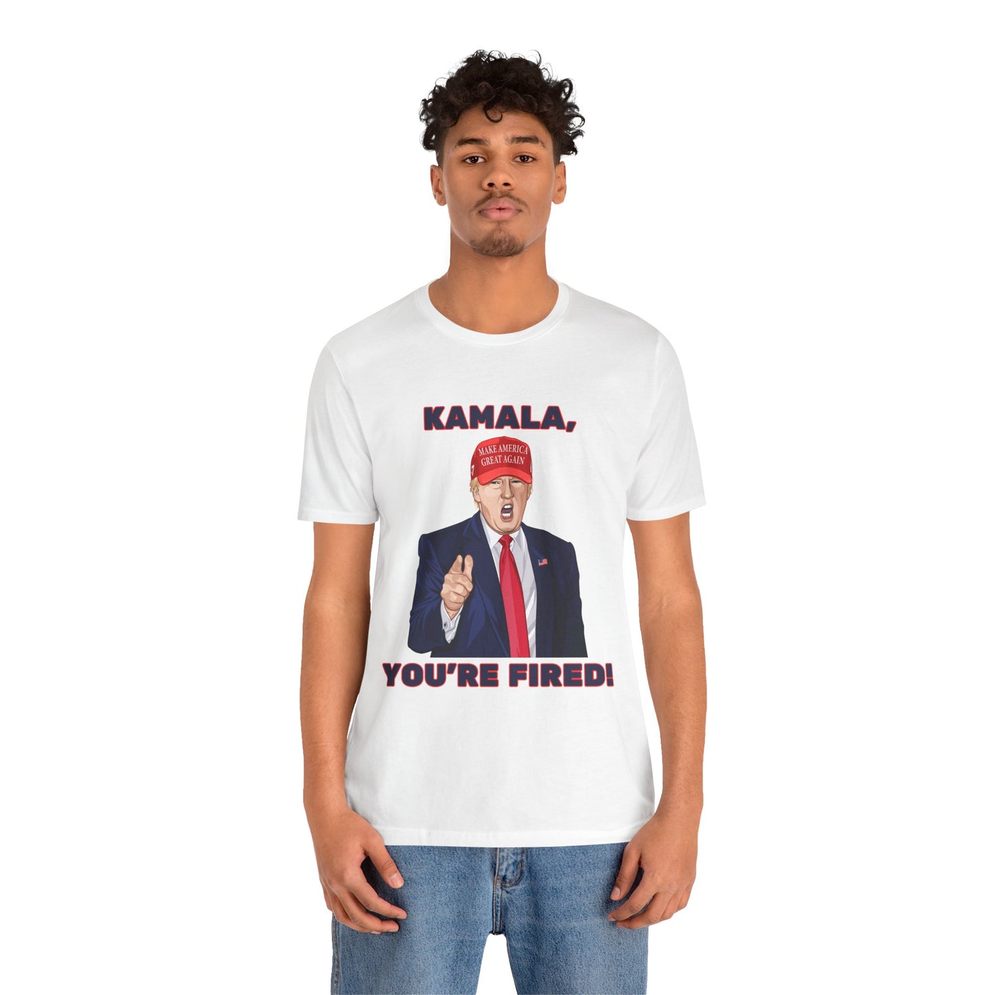 Trump "KAMALA, YOU'RE FIRED!" Cartoon Art I - Unisex T-Shirt