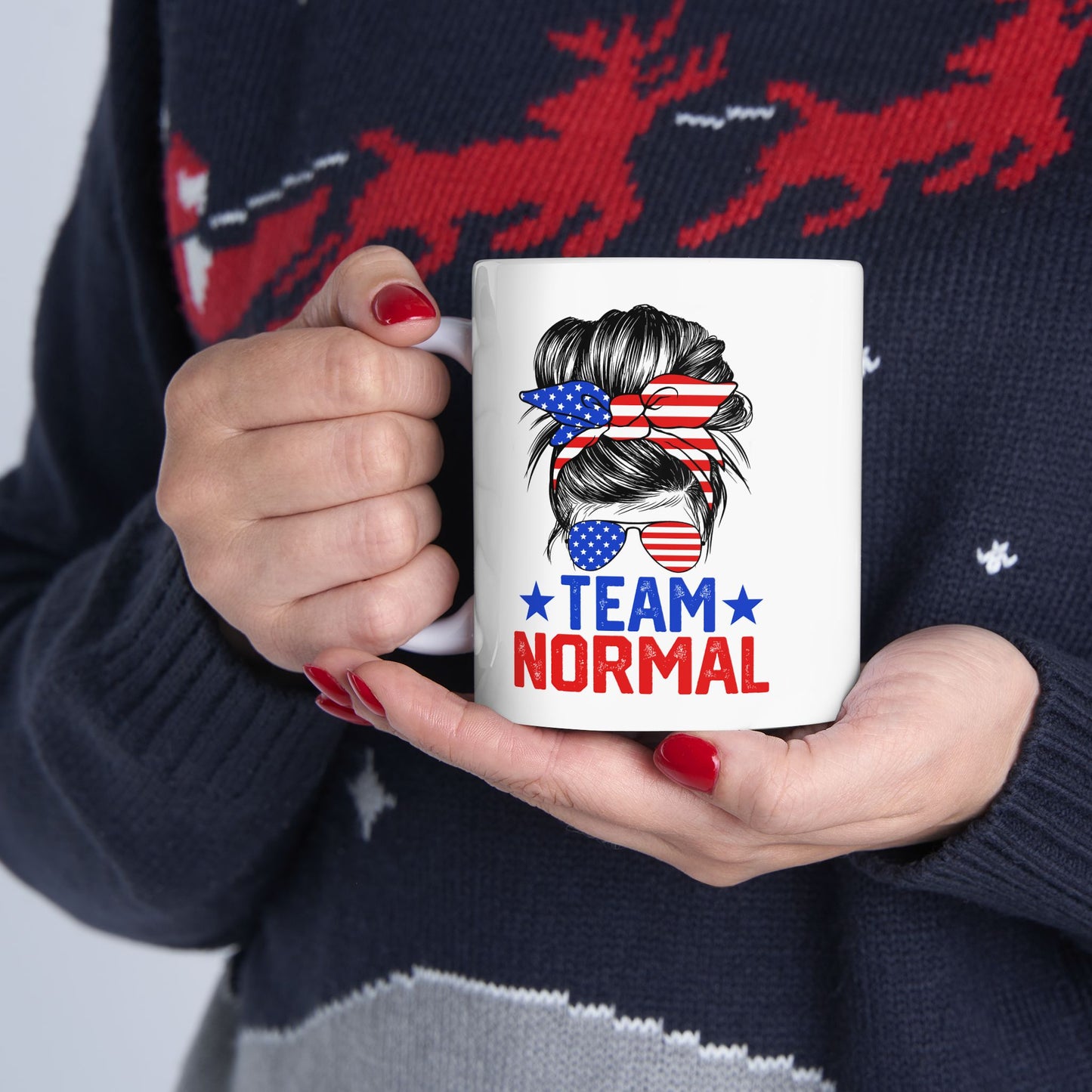 TEAM NORMAL - Ceramic Mug (White, 11oz)