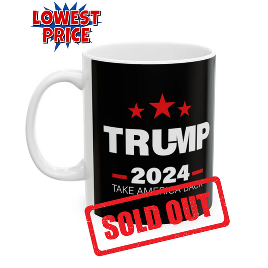 Trump 2024 Take America Back - Ceramic Mug (Black, 11oz)