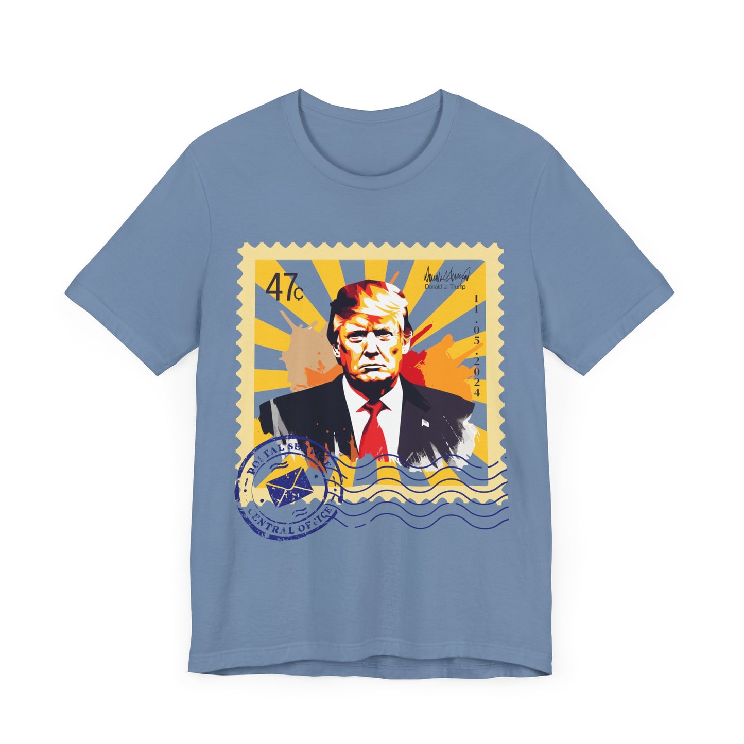 Trump 47c Watercolor Portrait Postage Stamp - Unisex T-Shirt