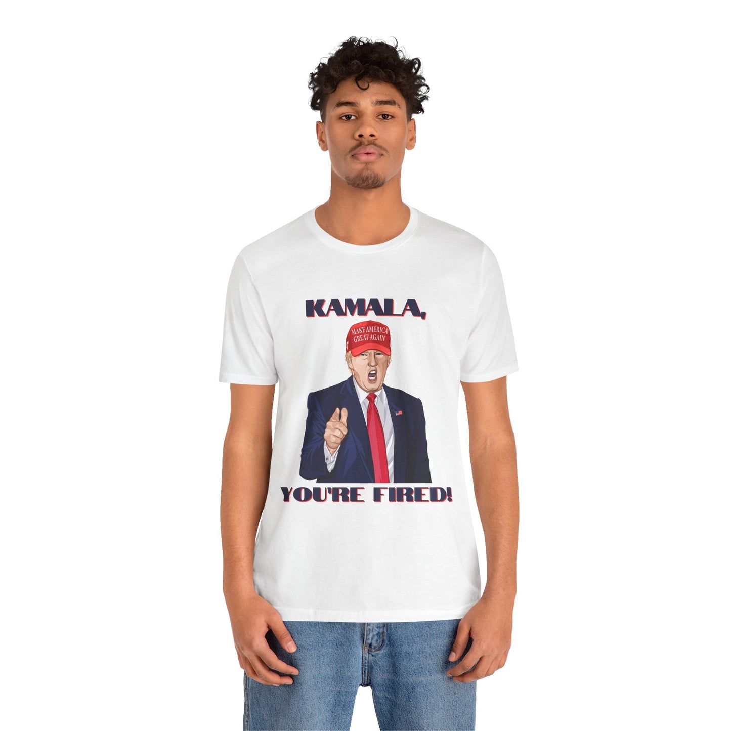 Trump "KAMALA, YOU'RE FIRED!" Cartoon Art VII - Unisex T-Shirt